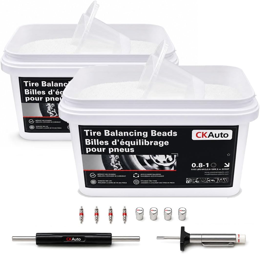 CKAuto 8.8 lb / 17.6 lb Tire Balancing Beads, Bulk Tub, TPMS Compatible