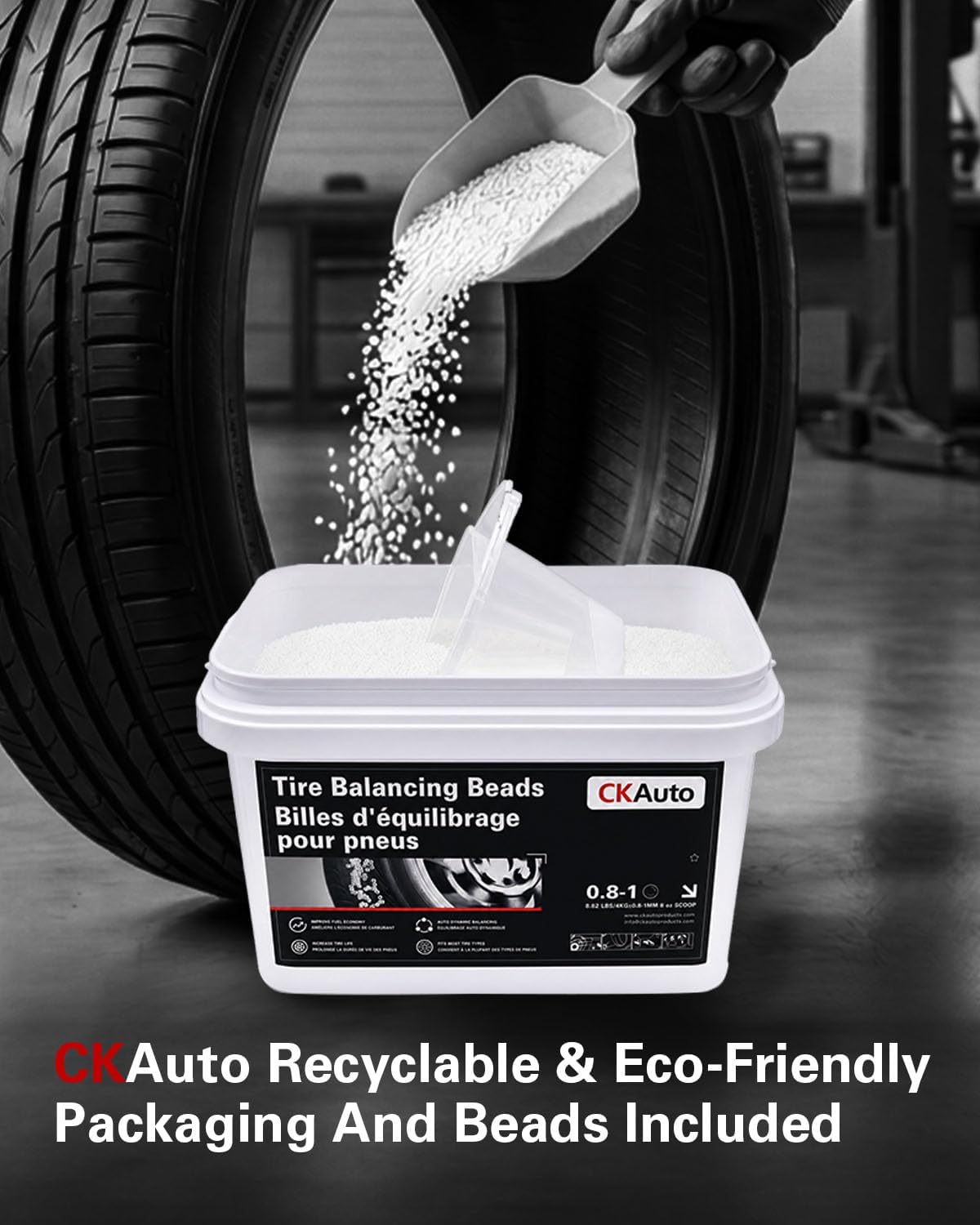 CKAuto 8.8 lb / 17.6 lb Tire Balancing Beads, Bulk Tub, TPMS Compatible