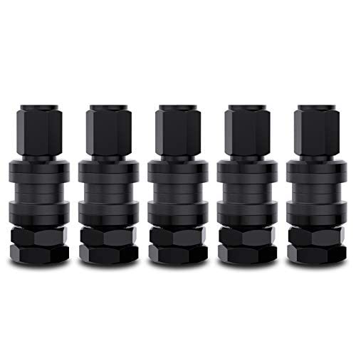 CKAuto 5 Pcs VS33/TR33E Tubeless Metal Clamp-in Valve Stems, Black Finish