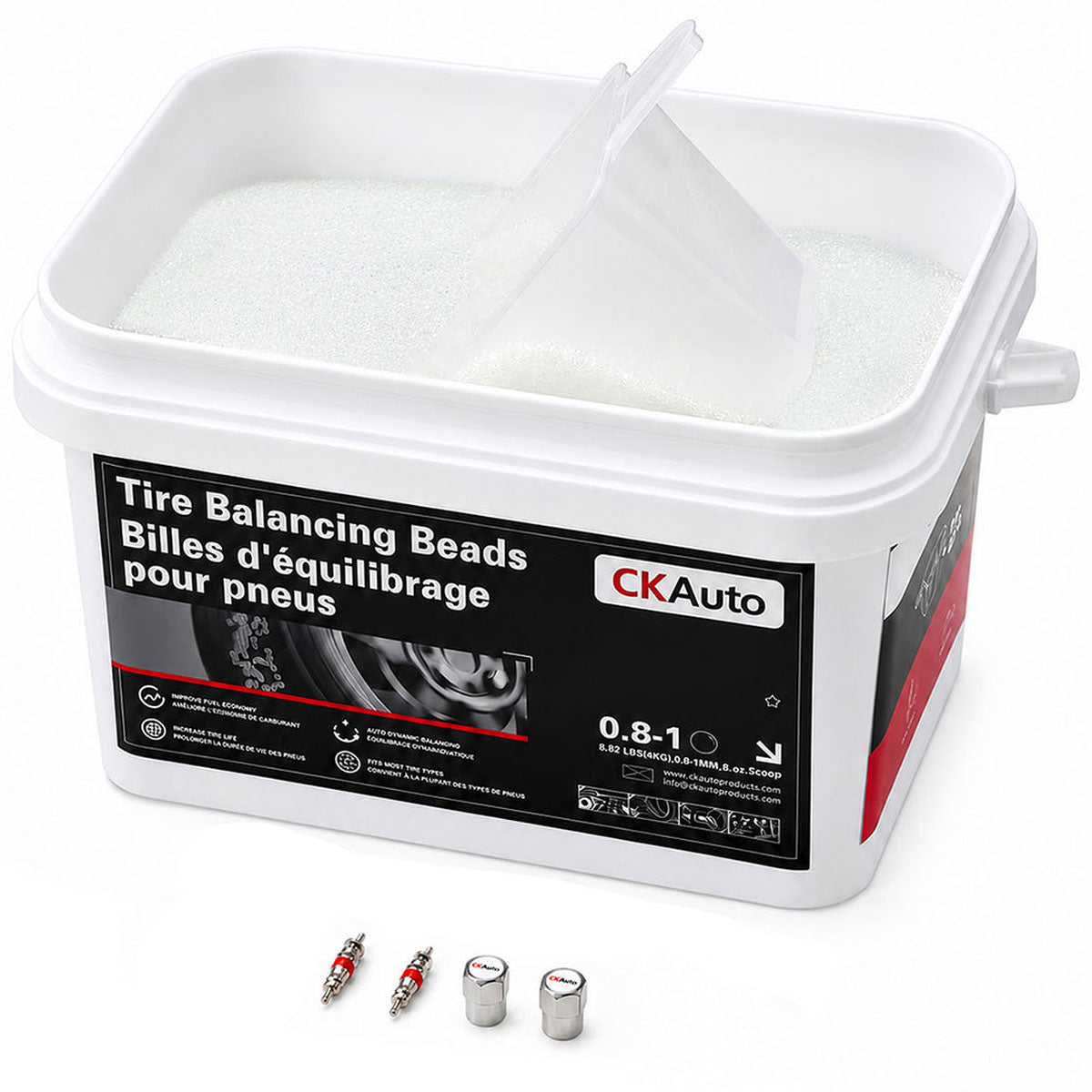CKAuto 8.8 lb / 17.6 lb Tire Balancing Beads, Bulk Tub, TPMS Compatible