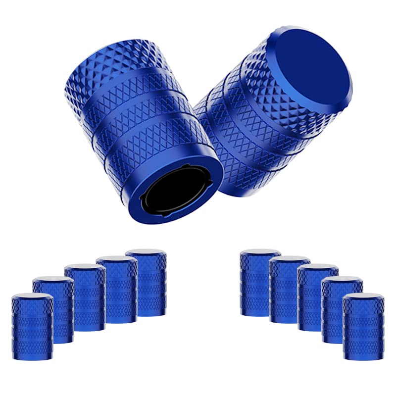 CKAuto Tire Valve Stem Caps, 10 pcs/Pack, Anodized Aluminum Tire Cap Set, Corrosion Resistant, Universal Stem Covers for Cars Trucks Motorcycles SUVs and Bikes