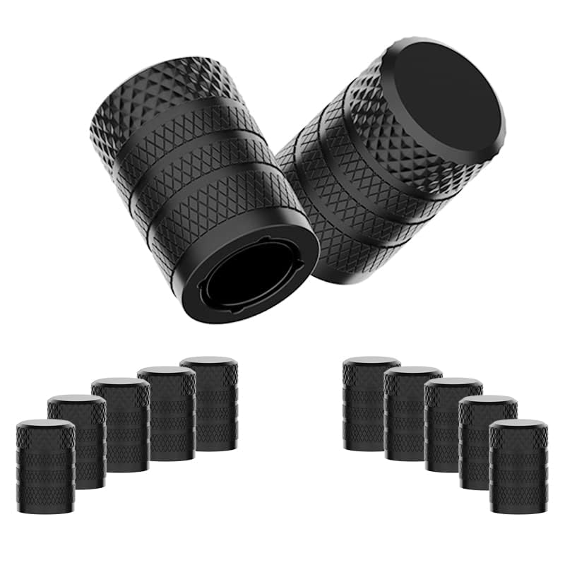 CKAuto Tire Valve Stem Caps, 10 pcs/Pack, Anodized Aluminum Tire Cap Set, Corrosion Resistant, Universal Stem Covers for Cars Trucks Motorcycles SUVs and Bikes