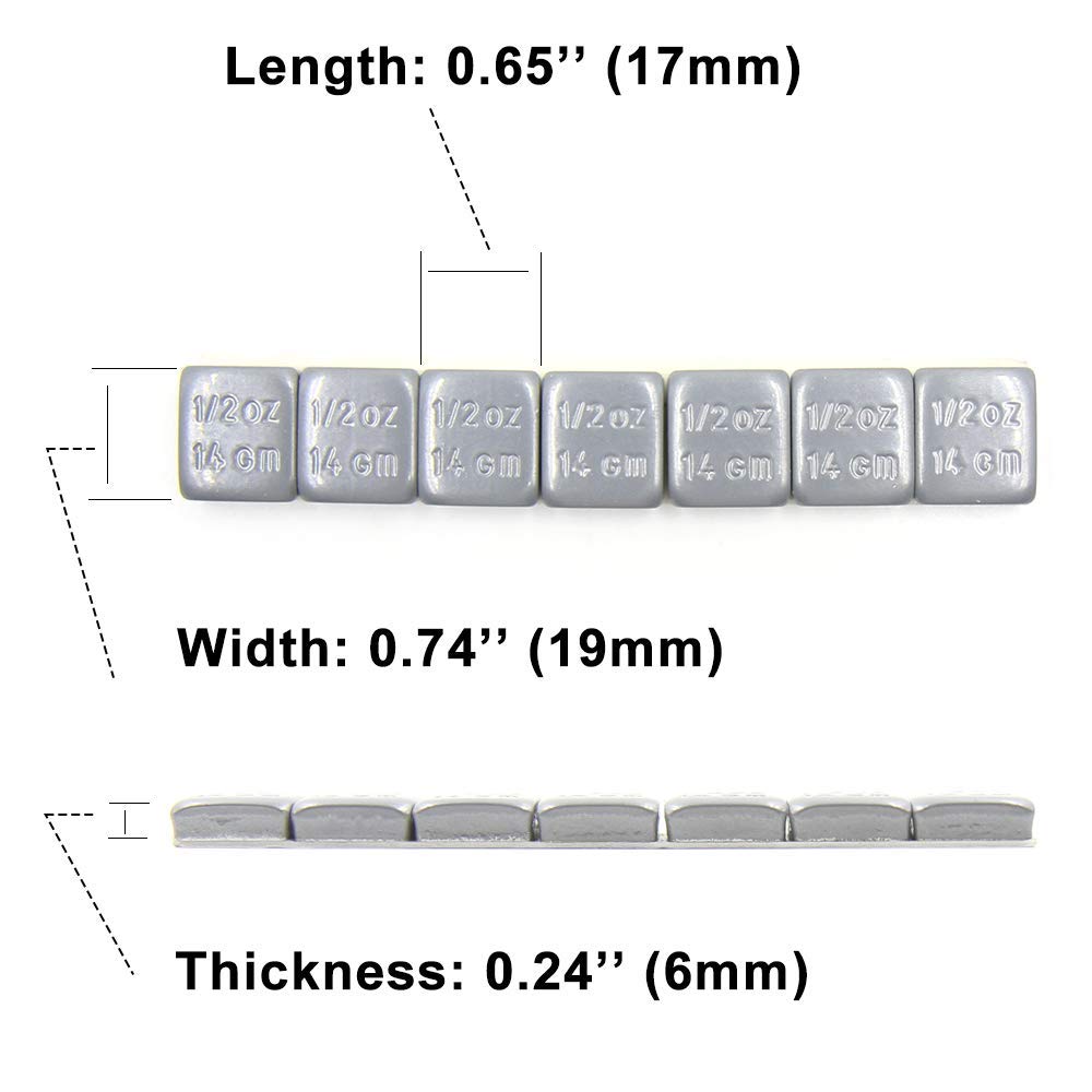 CKAuto 1/2oz, 0.5oz Adhesive Stick On Wheel Weights, OE Quality