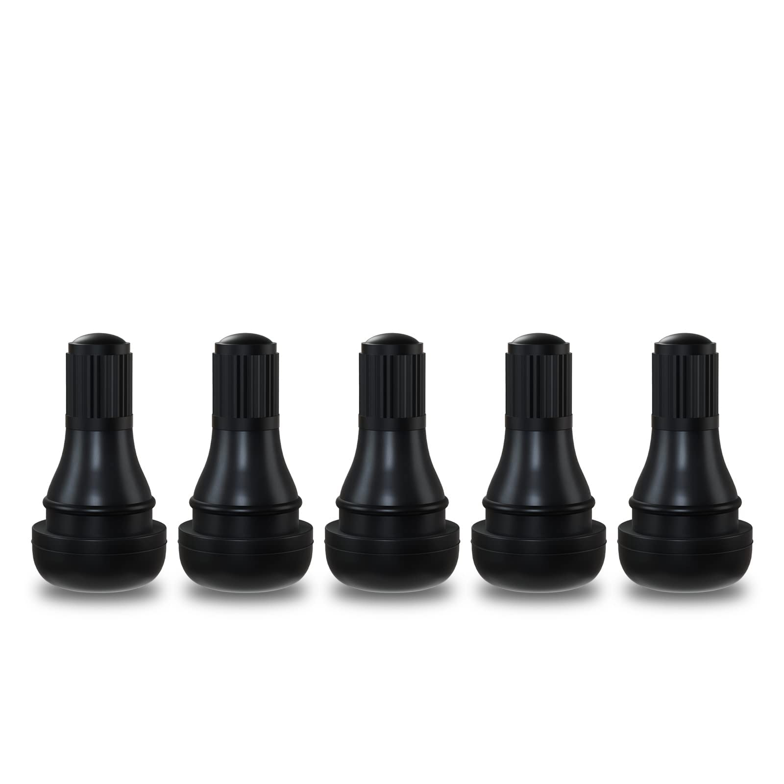 CKAuto Rubber Snap-in Short Black Tire Valve Stem for Tubeless Rim Holes on Standard Vehicle Tires
