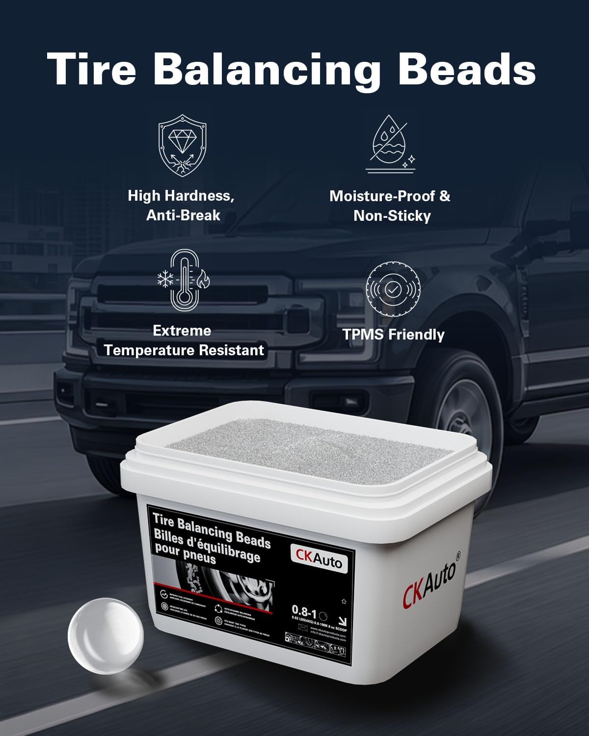 CKAuto 8.8 lb / 17.6 lb Tire Balancing Beads, Bulk Tub, TPMS Compatible