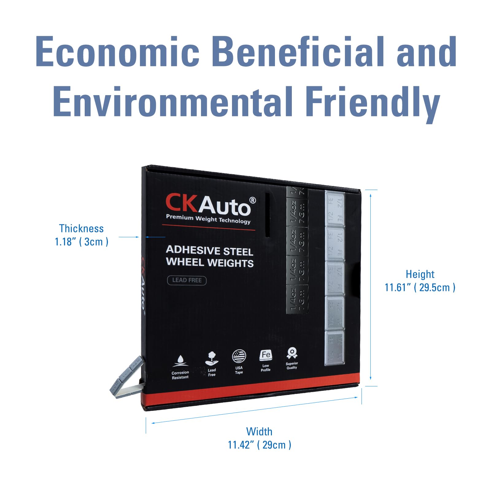 CKAuto 0.25oz, Adhesive Stick on Wheel Weights, Stick on Roll Wheel Weights, 5 kgs/ 11 lb/Roll, 715pcs, OE Quality