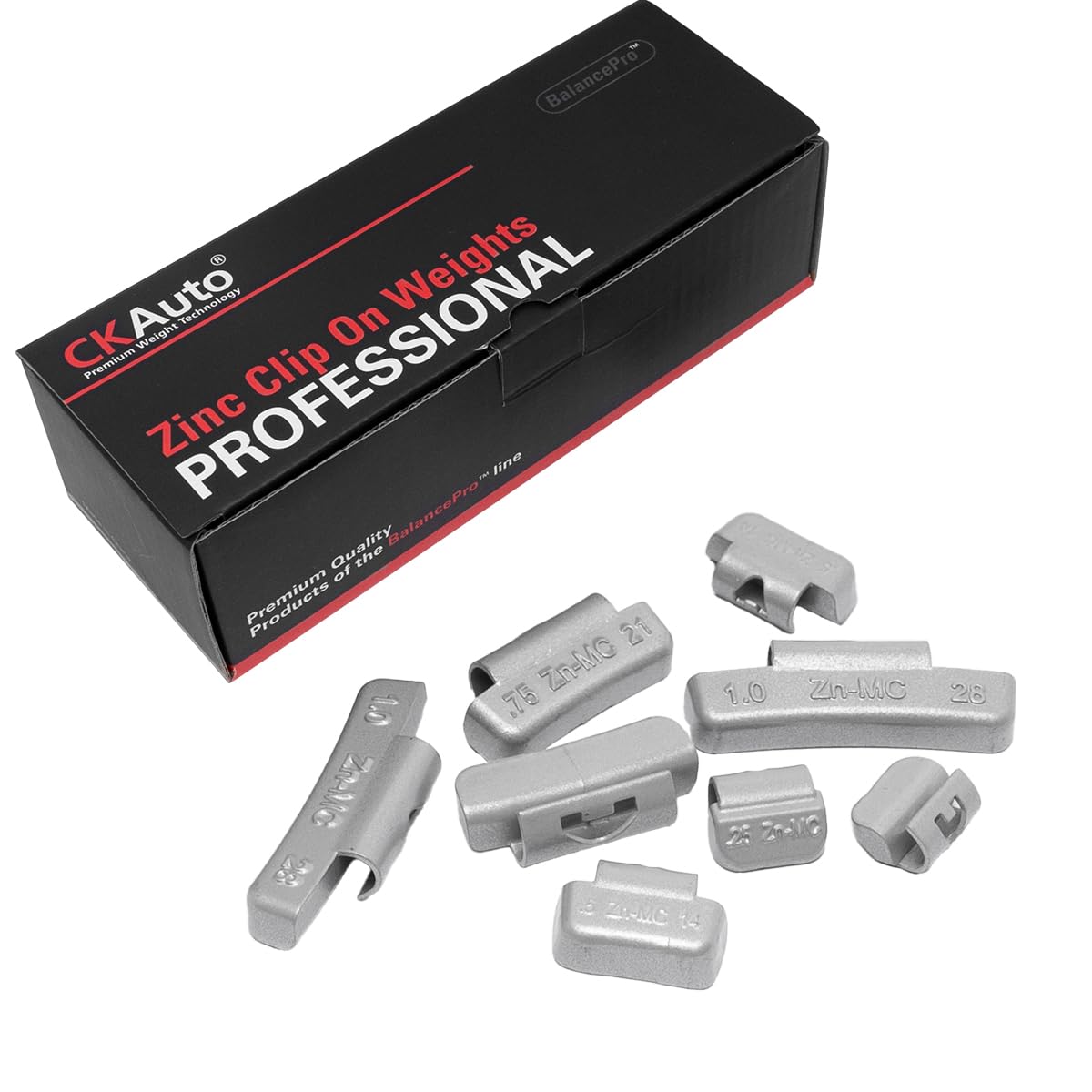 CKAuto MC Style Zinc Clip on Wheel Weights, Coated, suitable for Aluminum Rims