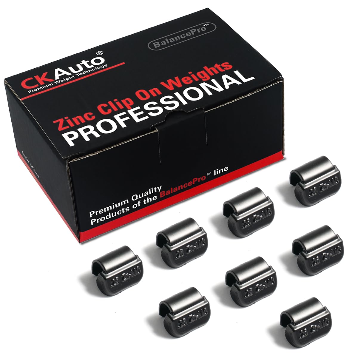 CKAuto MC Style Zinc Clip on Wheel Weights, Coated, suitable for Aluminum Rims