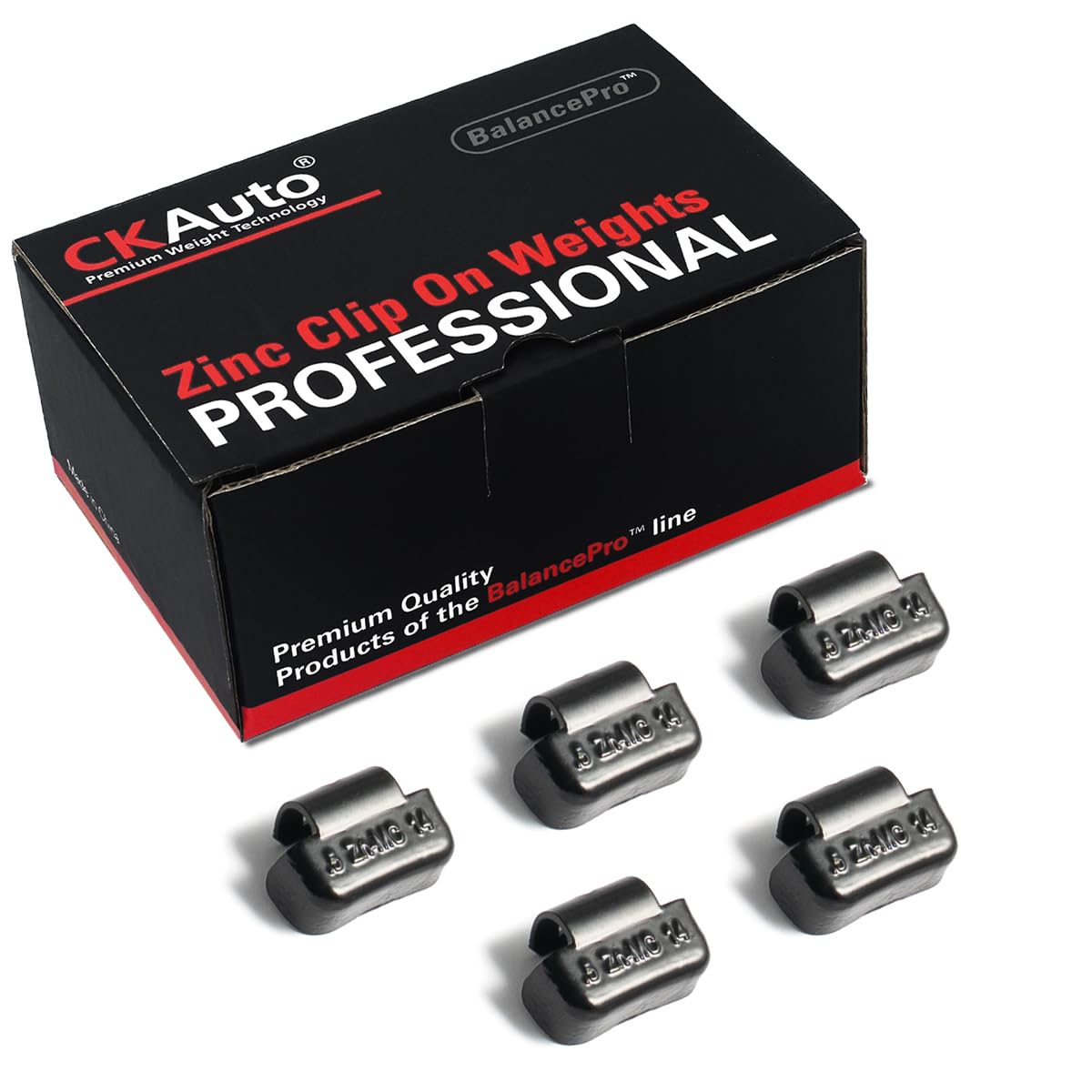 CKAuto MC Style Zinc Clip on Wheel Weights, Coated, suitable for Aluminum Rims