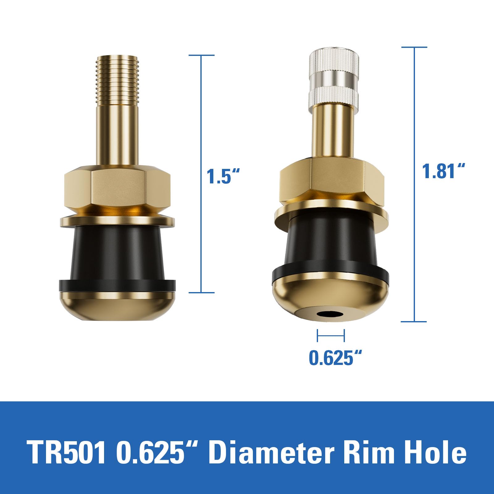 CKAuto Brass Commercial Valve Stems for Rim Φ.625"