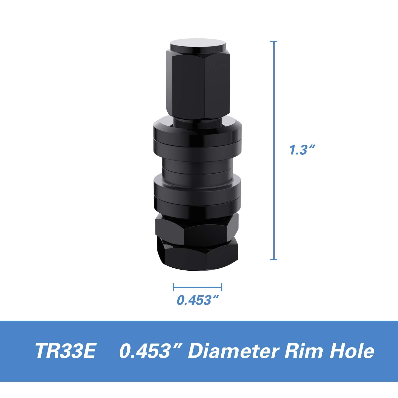 CKAuto 5 Pcs VS33/TR33E Tubeless Metal Clamp-in Valve Stems, Black Finish