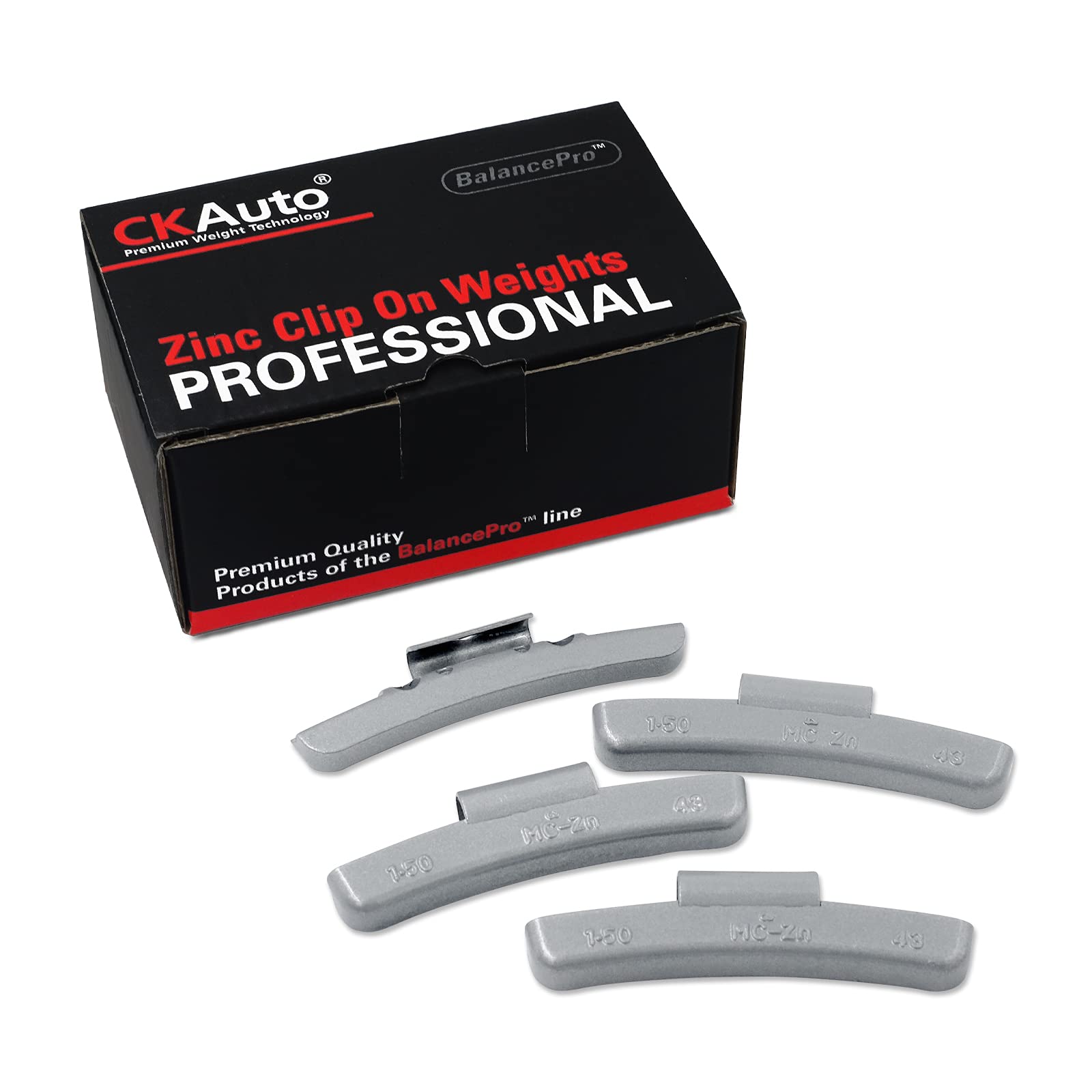 CKAuto MC Style Zinc Clip on Wheel Weights, Coated, suitable for Aluminum Rims