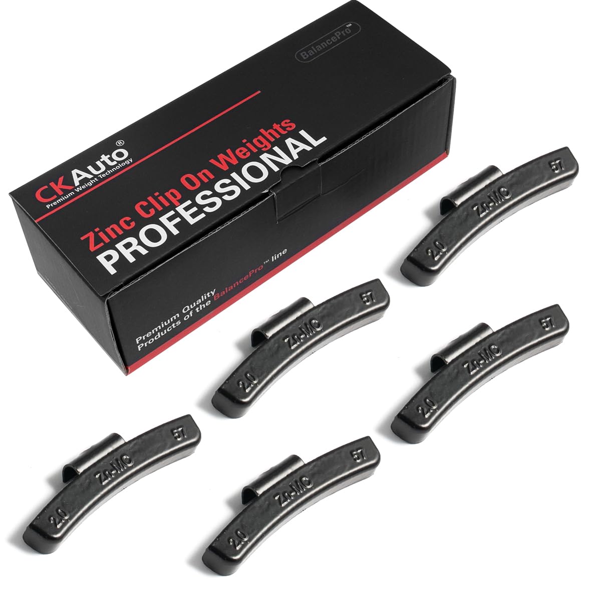 CKAuto MC Style Zinc Clip on Wheel Weights, Coated, suitable for Aluminum Rims