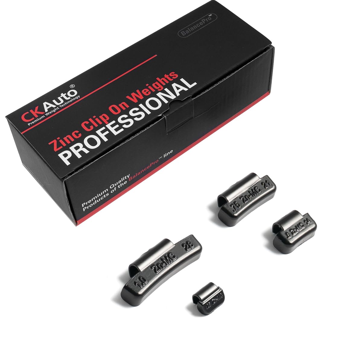 CKAuto MC Style Zinc Clip on Wheel Weights, Coated, suitable for Aluminum Rims