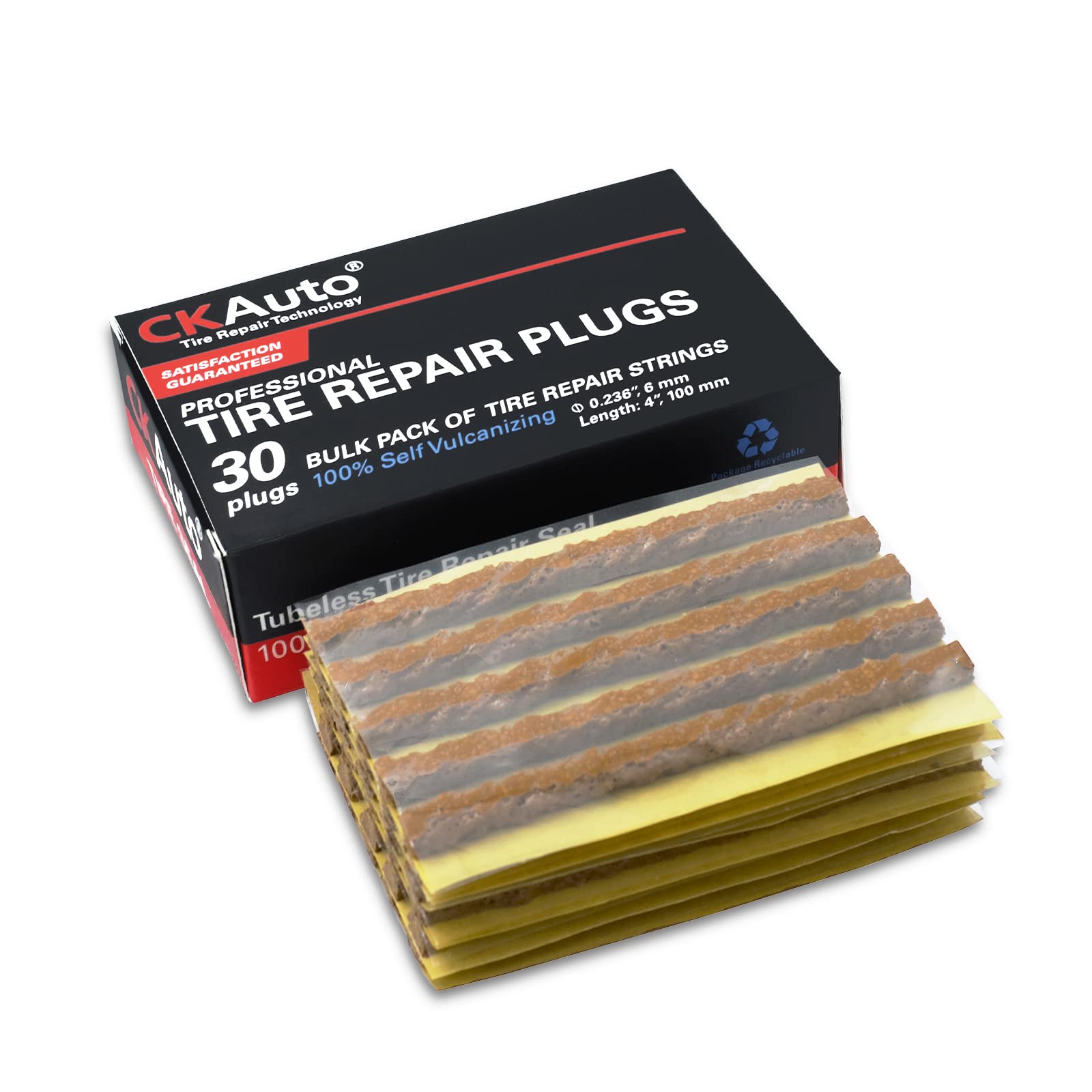 CKAuto Tire Repair Strings, Automotive Tool Tire Repair Plugs for Tubeless Off-Road Tires Car, Bike, ATV, UTV, Wheelbarrow, Mower