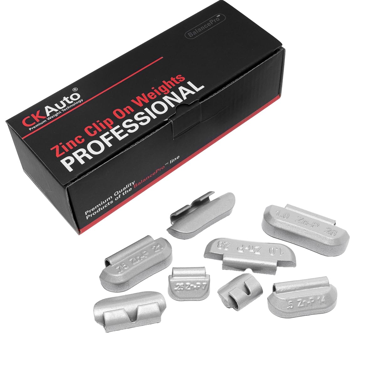 CKAuto P Series Zinc Clip on Wheel Weights Assortment, Fit for Steel Wheel