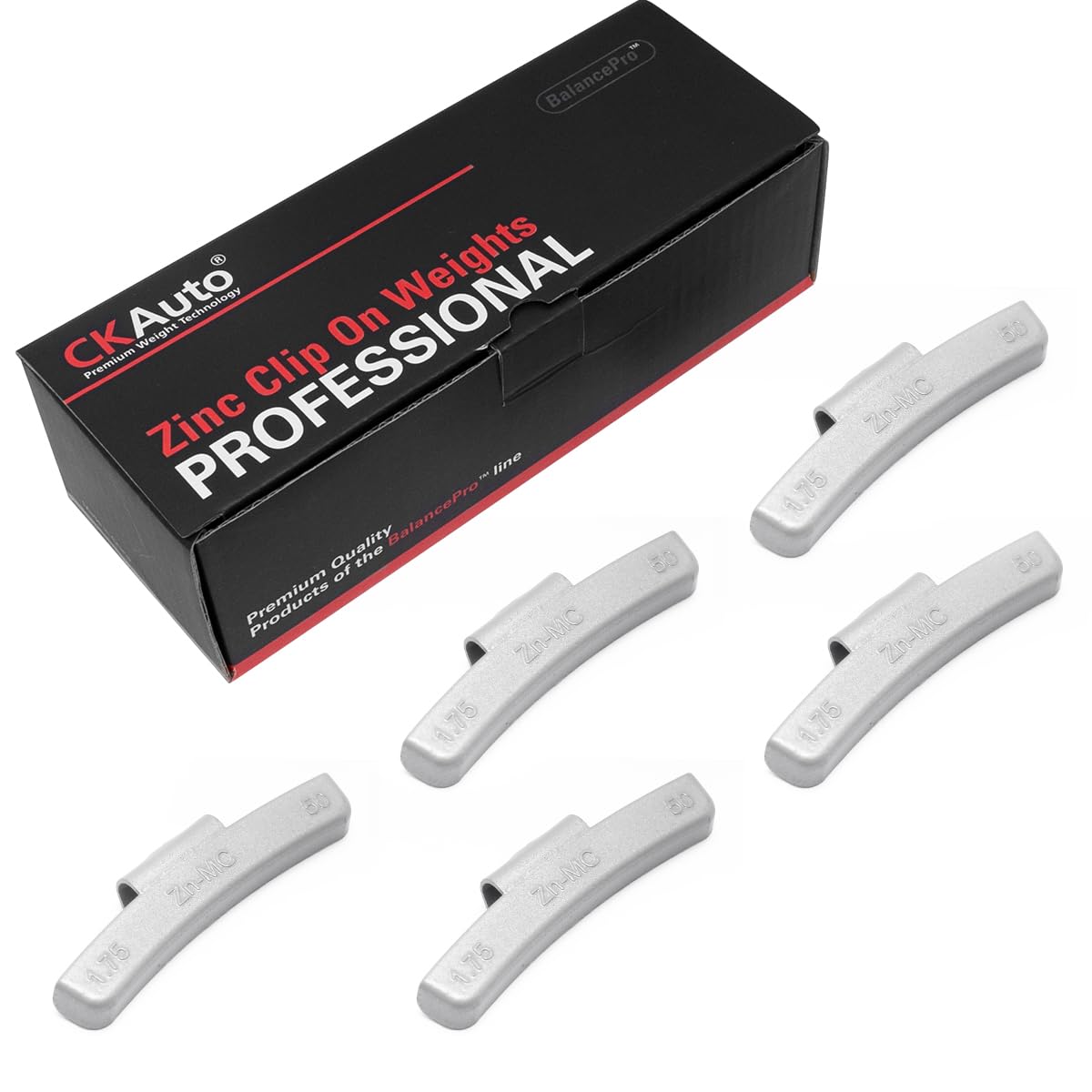 CKAuto MC Style Zinc Clip on Wheel Weights, Coated, suitable for Aluminum Rims