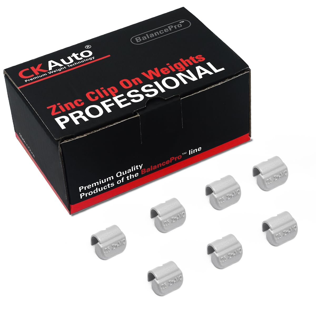 CKAuto MC Style Zinc Clip on Wheel Weights, Coated, suitable for Aluminum Rims