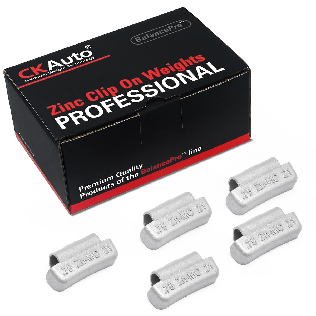 CKAuto MC Style Zinc Clip on Wheel Weights, Coated, suitable for Aluminum Rims