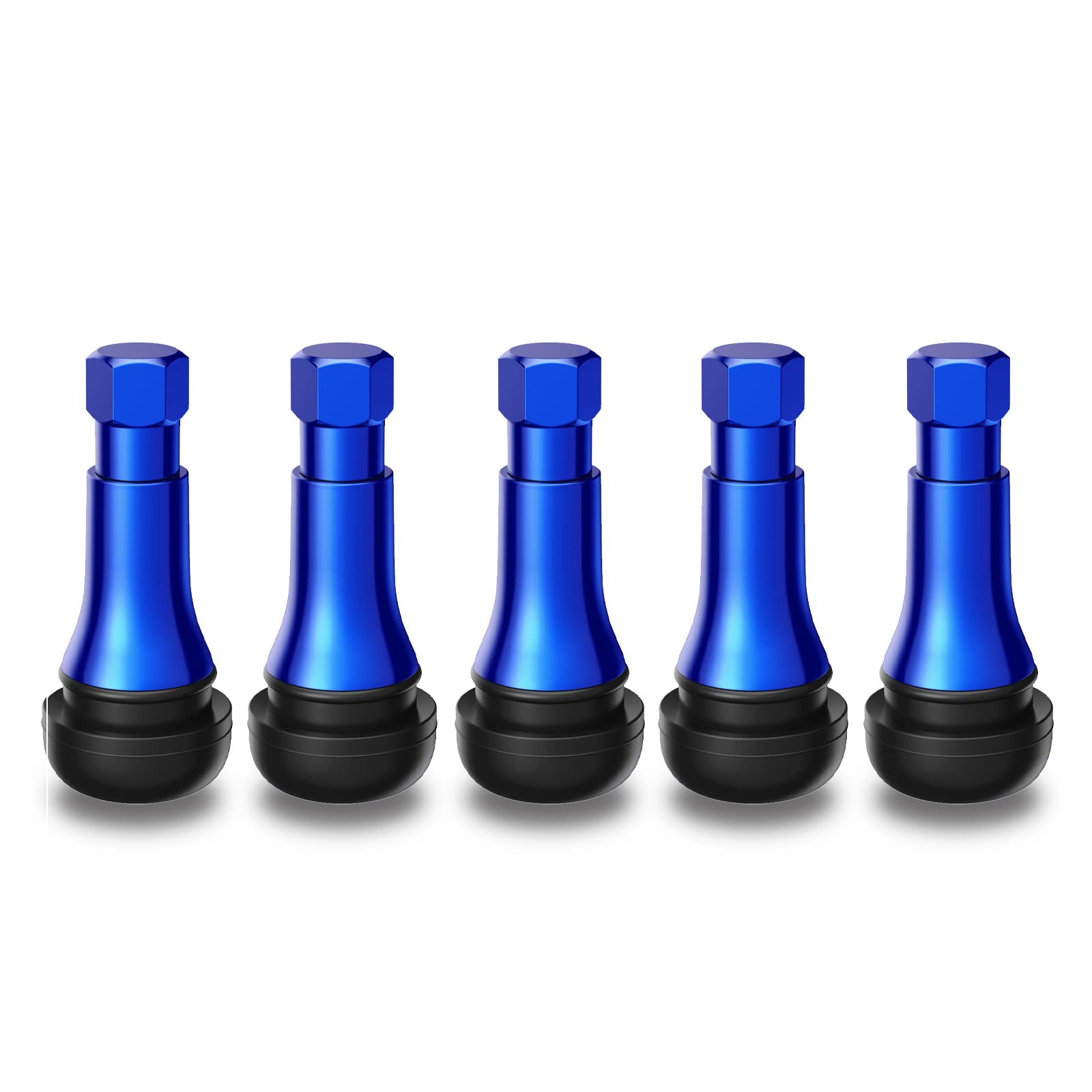 CKAuto TR413AC Chrome Rubber Snap-in Tire Valve Stems (5 Pack)