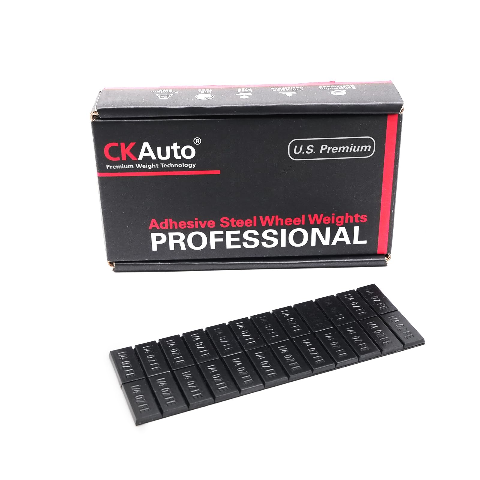 CKAuto Trapezium Adhesive Stick on Wheel Weights,EasyPeel Tape, 72oz/Box, US Quality