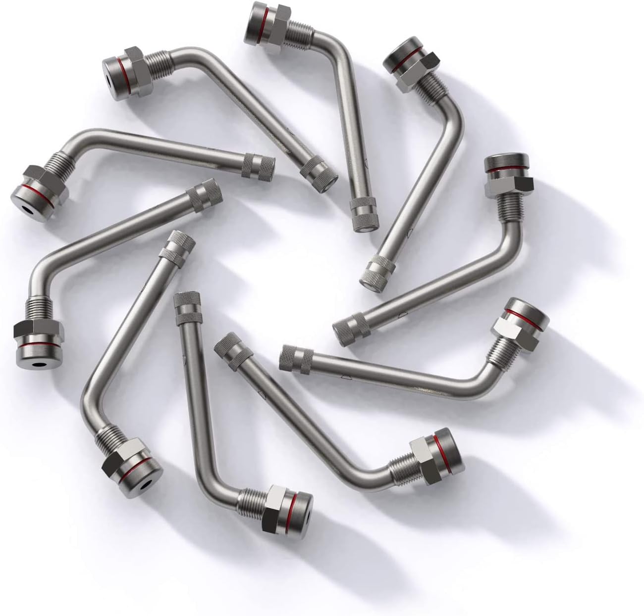 CKAuto TR545D 60 Degree Bend Clamp-in Valve Stems (10 Pack)