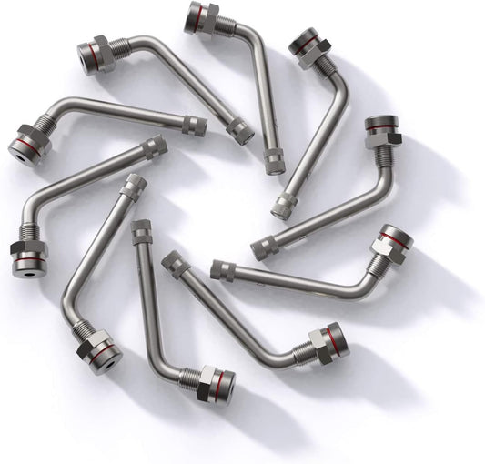 CKAuto TR545D 60 Degree Bend Clamp-in Valve Stems (10 Pack)