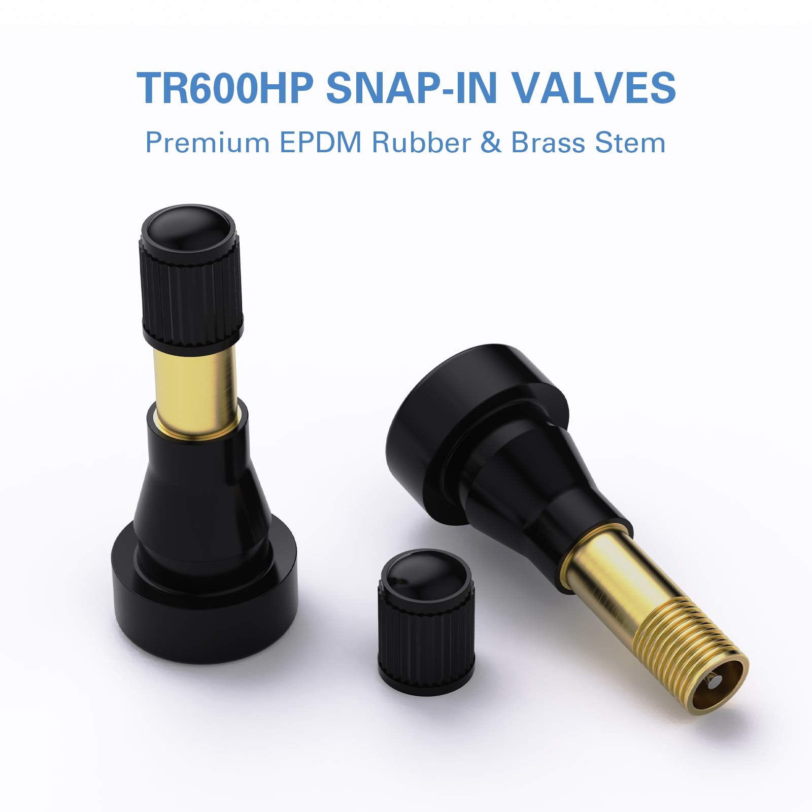 CKAuto TR600HP High Pressure Brass Rubber Snap-in Tire Valve Stem (50pcs/Bag)