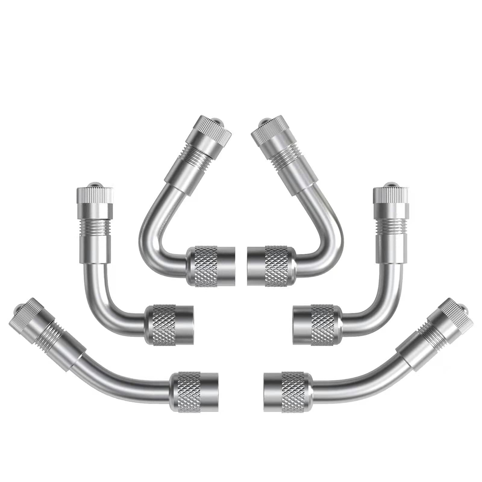 CKAutoMetal Valve Stem Extenders, Universal Valve Stem Extensions Made of EPDM Rubber, Fit for Heavy Vehicles, Silver