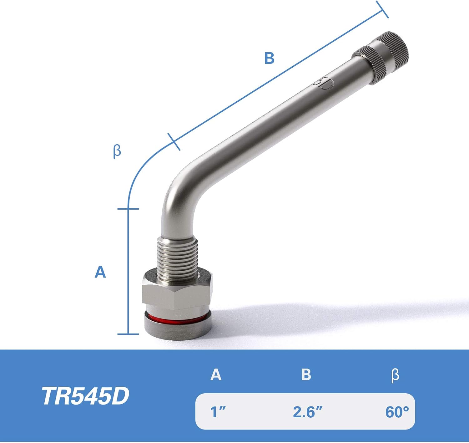 CKAuto TR545D 60 Degree Bend Clamp-in Valve Stems (10 Pack)