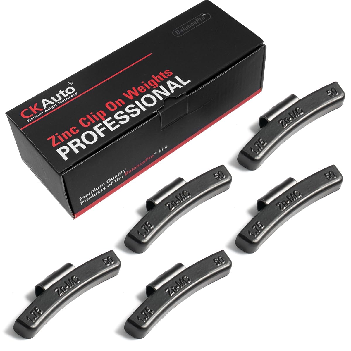CKAuto MC Style Zinc Clip on Wheel Weights, Coated, suitable for Aluminum Rims