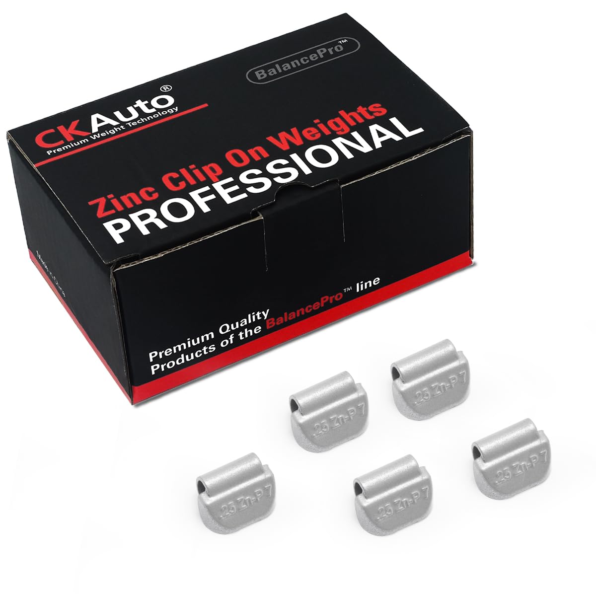 CKAuto P Series Zinc Clip on Wheel Weights Assortment, Fit for Steel Wheel