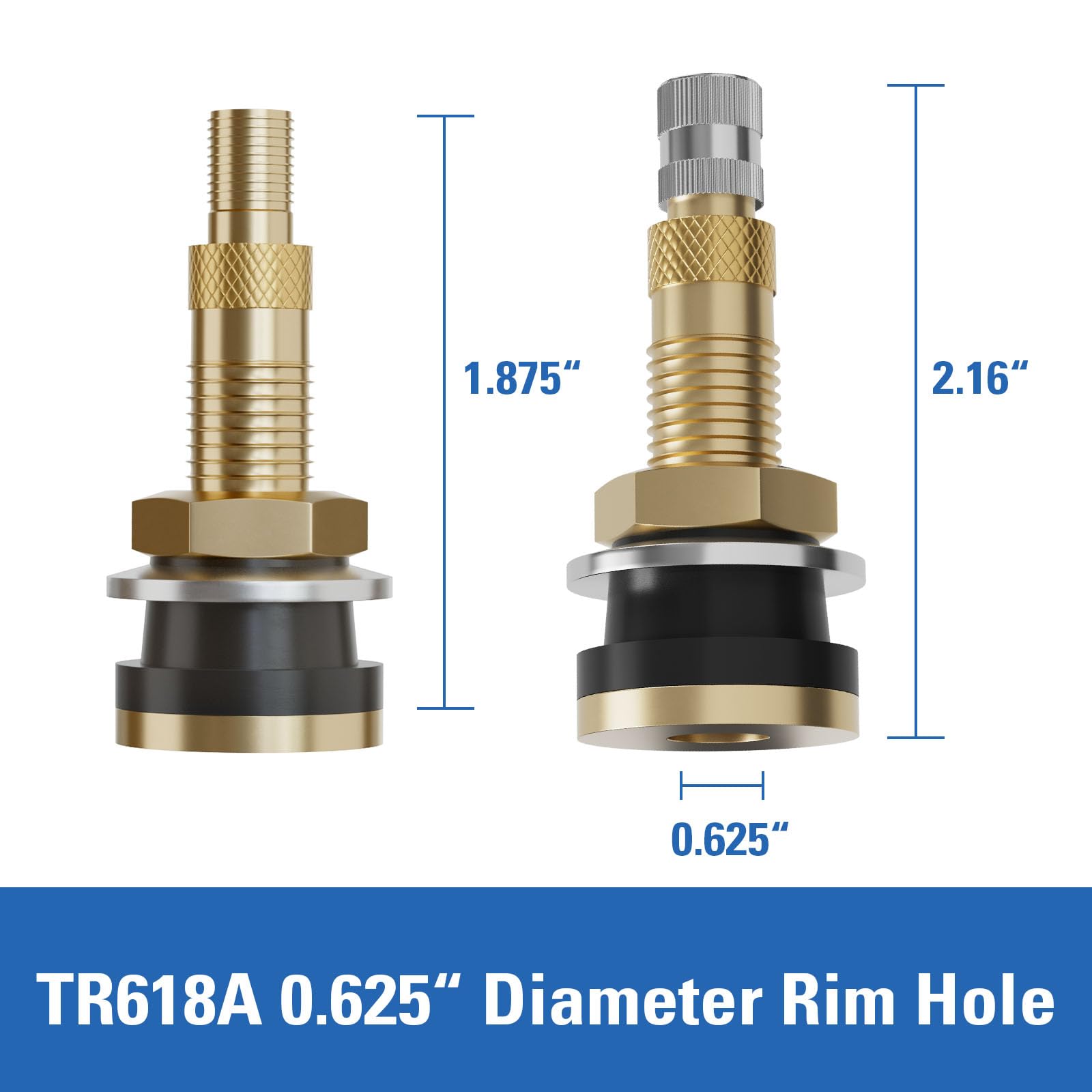 CKAuto Brass Commercial Valve Stems for Rim Φ.625"