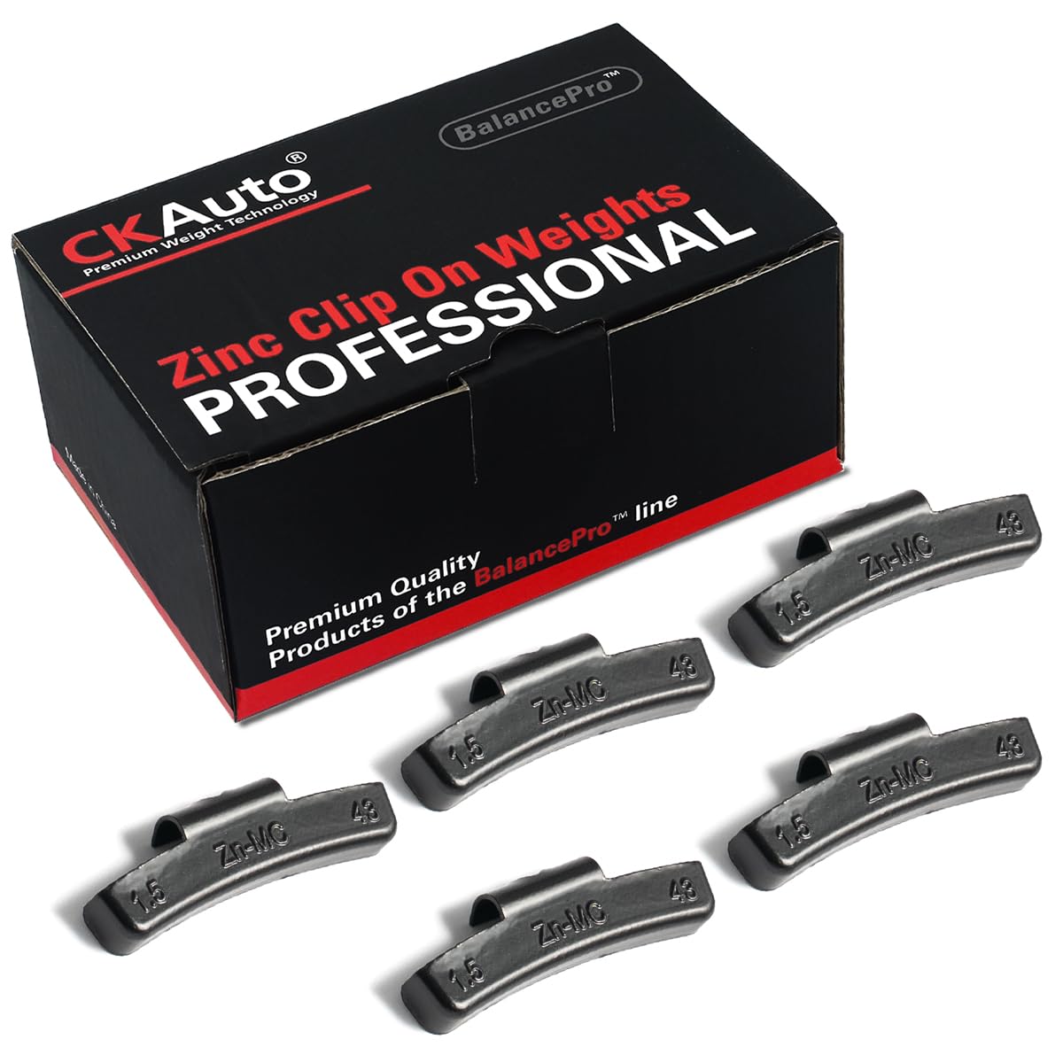 CKAuto MC Style Zinc Clip on Wheel Weights, Coated, suitable for Aluminum Rims