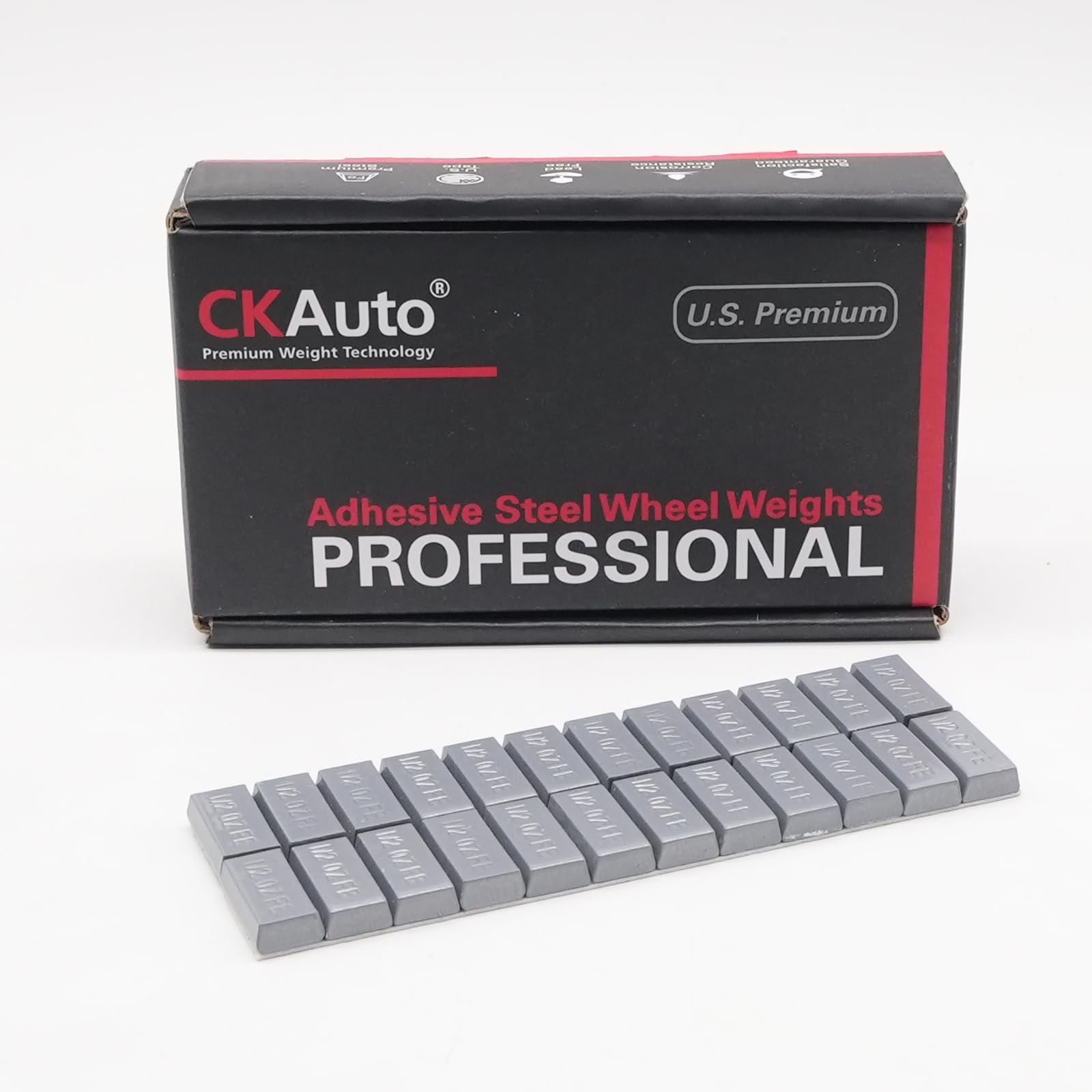 CKAuto Trapezium Adhesive Stick on Wheel Weights,EasyPeel Tape, 72oz/Box, US Quality
