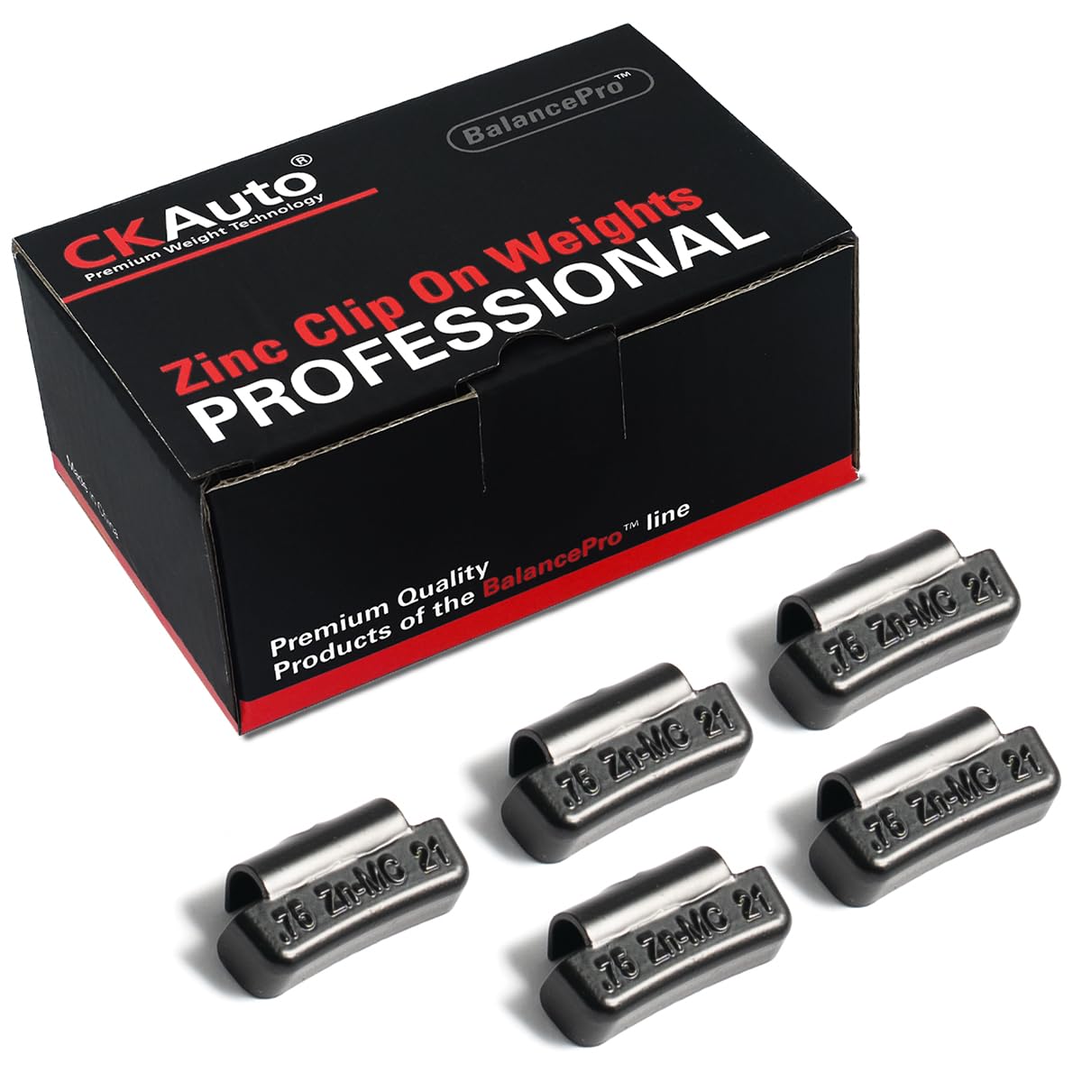 CKAuto MC Style Zinc Clip on Wheel Weights, Coated, suitable for Aluminum Rims
