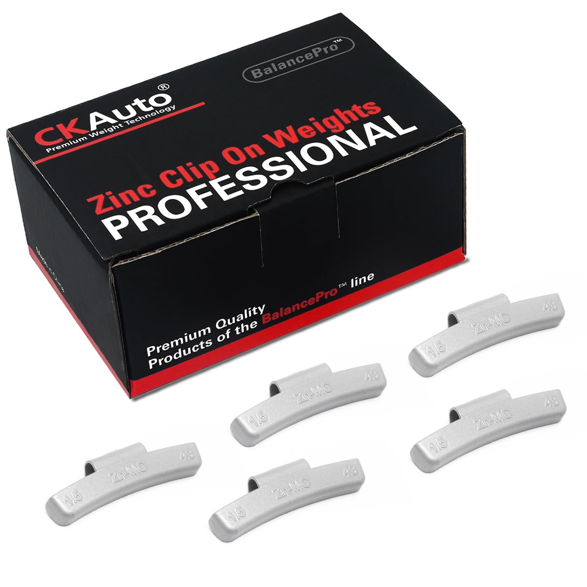 CKAuto MC Style Zinc Clip on Wheel Weights, Coated, suitable for Aluminum Rims