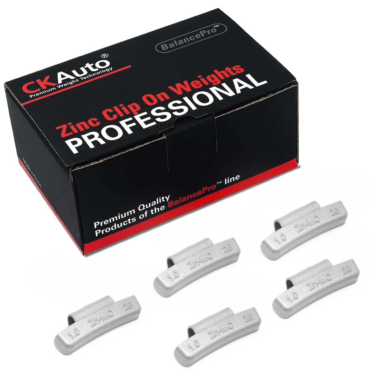 CKAuto MC Style Zinc Clip on Wheel Weights, Coated, suitable for Aluminum Rims