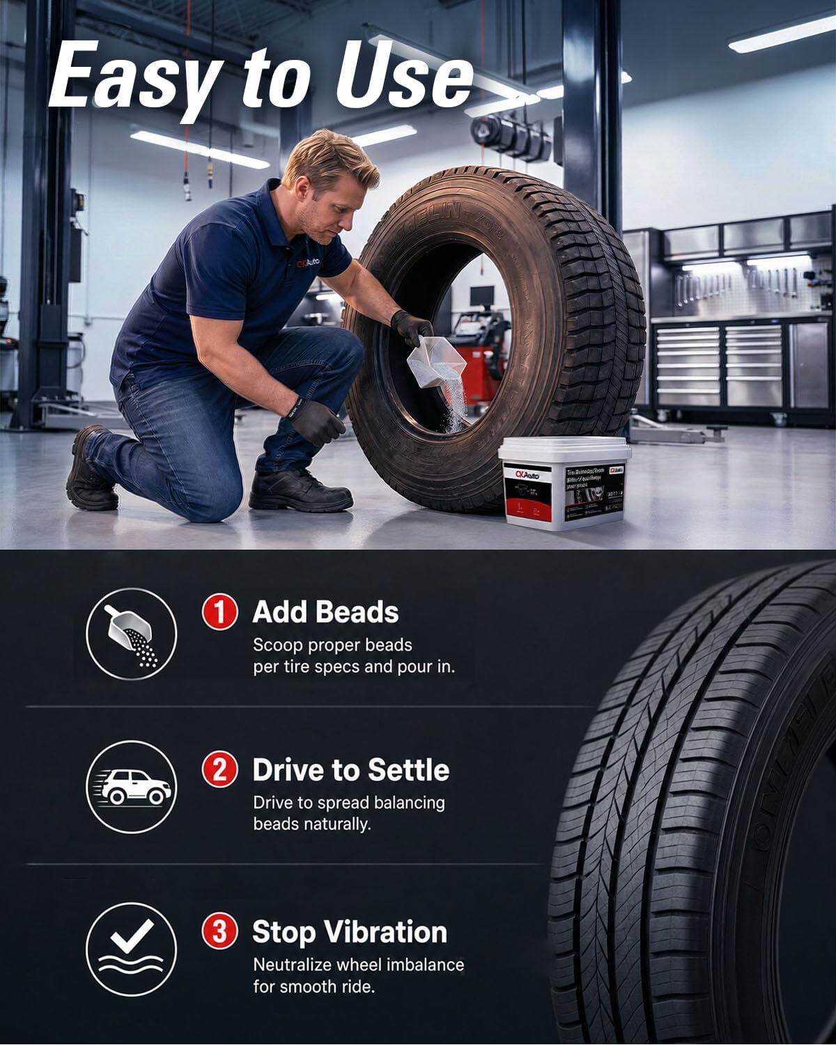 CKAuto 8.8 lb / 17.6 lb Tire Balancing Beads, Bulk Tub, TPMS Compatible