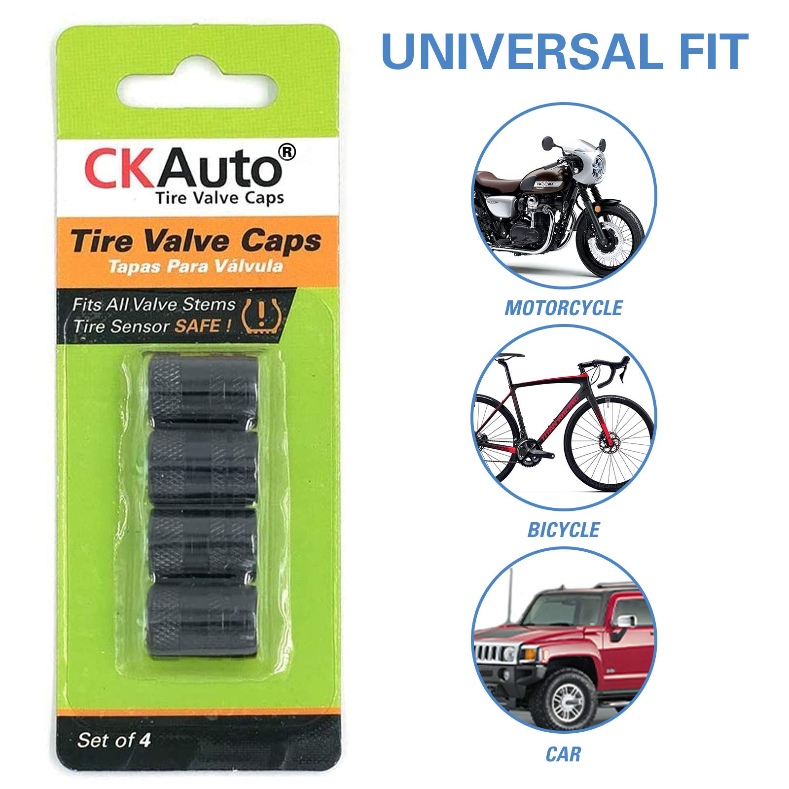 CKAuto American Flag Valve Stem Caps, Aluminum USA Tire Valve Caps, Universal Dust Proof Stem Covers for Cars, Trucks, Bikes, Motorcycles, Bicycles, Corrosion Resistant