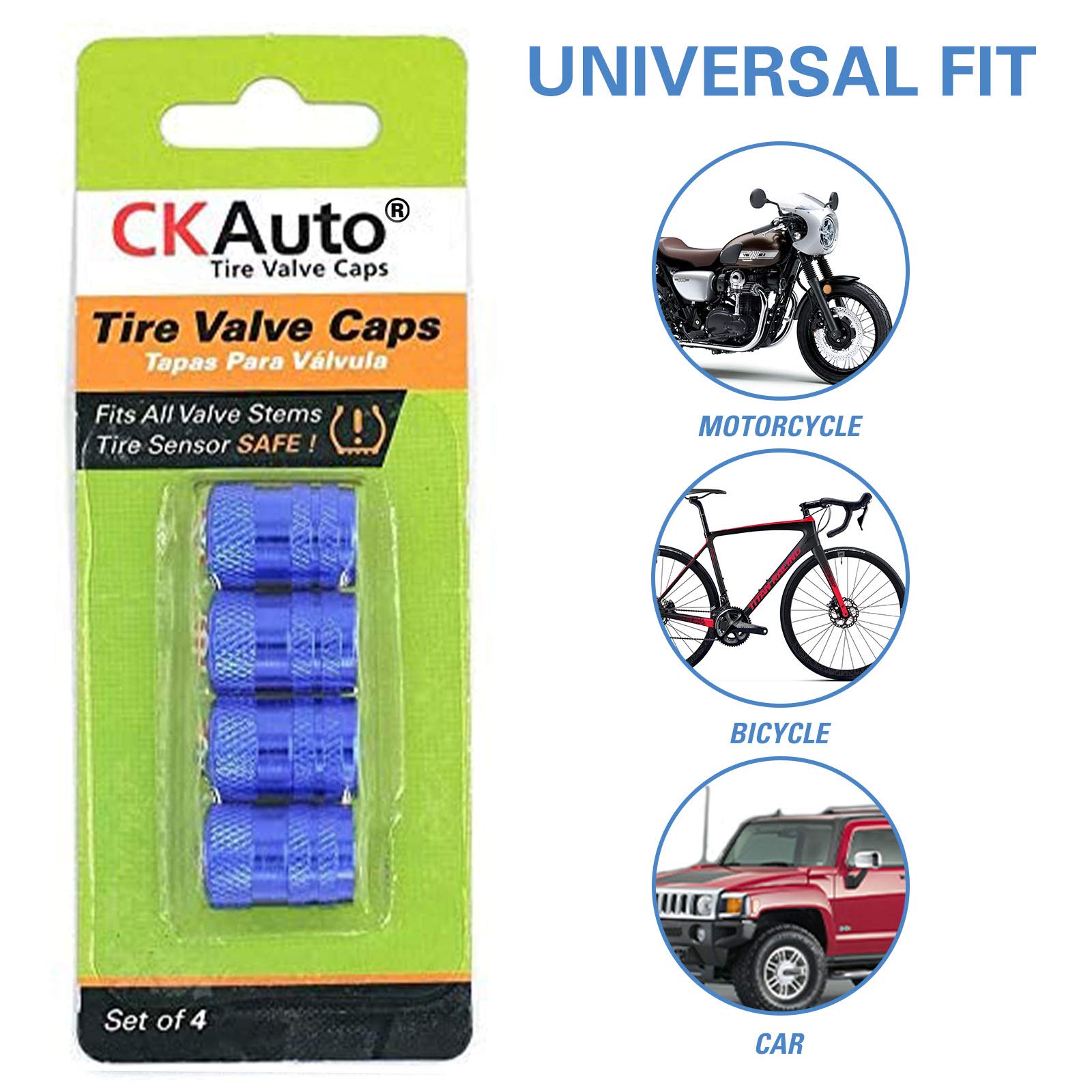 CKAuto American Flag Valve Stem Caps, Aluminum USA Tire Valve Caps, Universal Dust Proof Stem Covers for Cars, Trucks, Bikes, Motorcycles, Bicycles, Corrosion Resistant