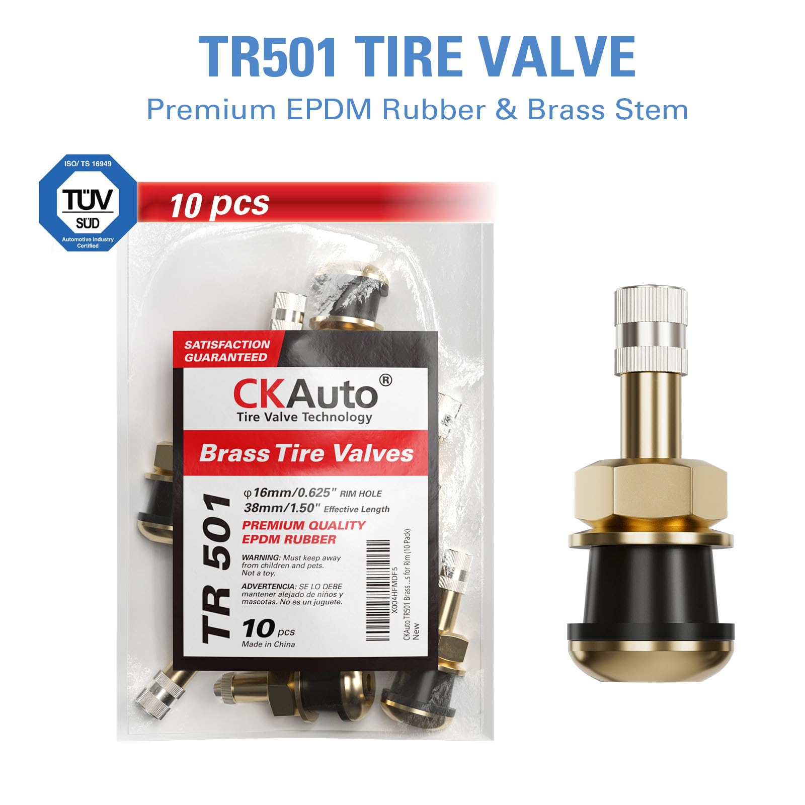 CKAuto Brass Commercial Valve Stems for Rim Φ.625"