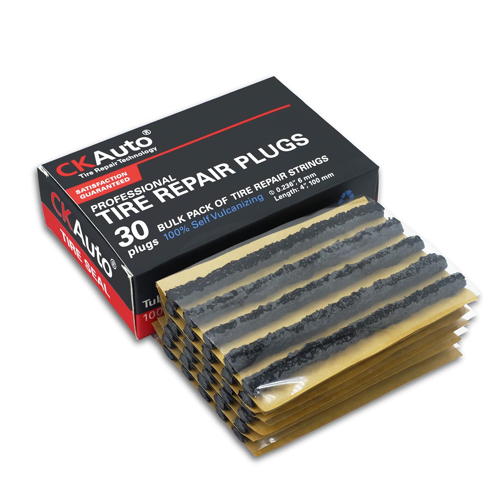 CKAuto Tire Repair Strings, Automotive Tool Tire Repair Plugs for Tubeless Off-Road Tires Car, Bike, ATV, UTV, Wheelbarrow, Mower