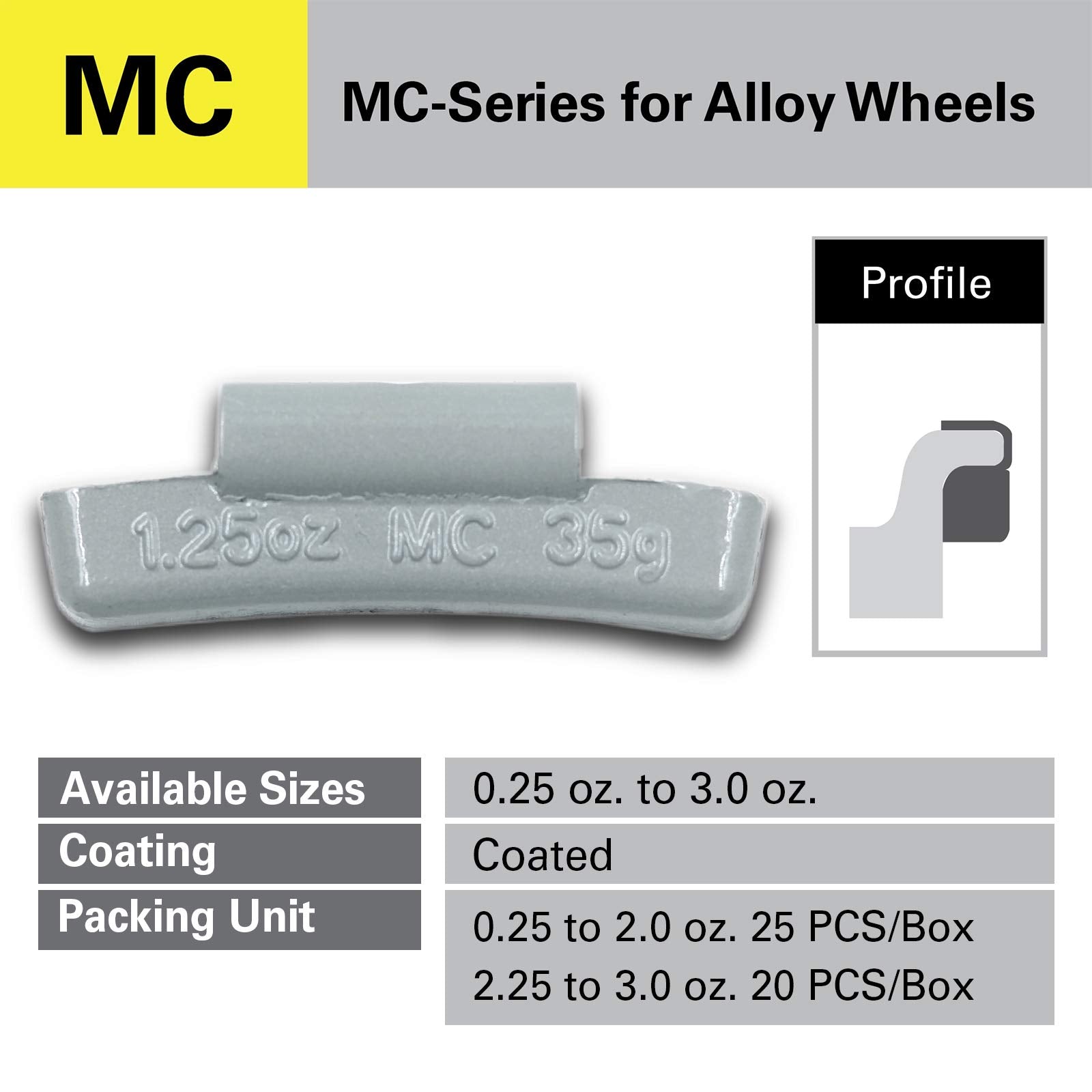 CKAuto MC-Series Coated Lead Clip on Wheel Weight Assortments