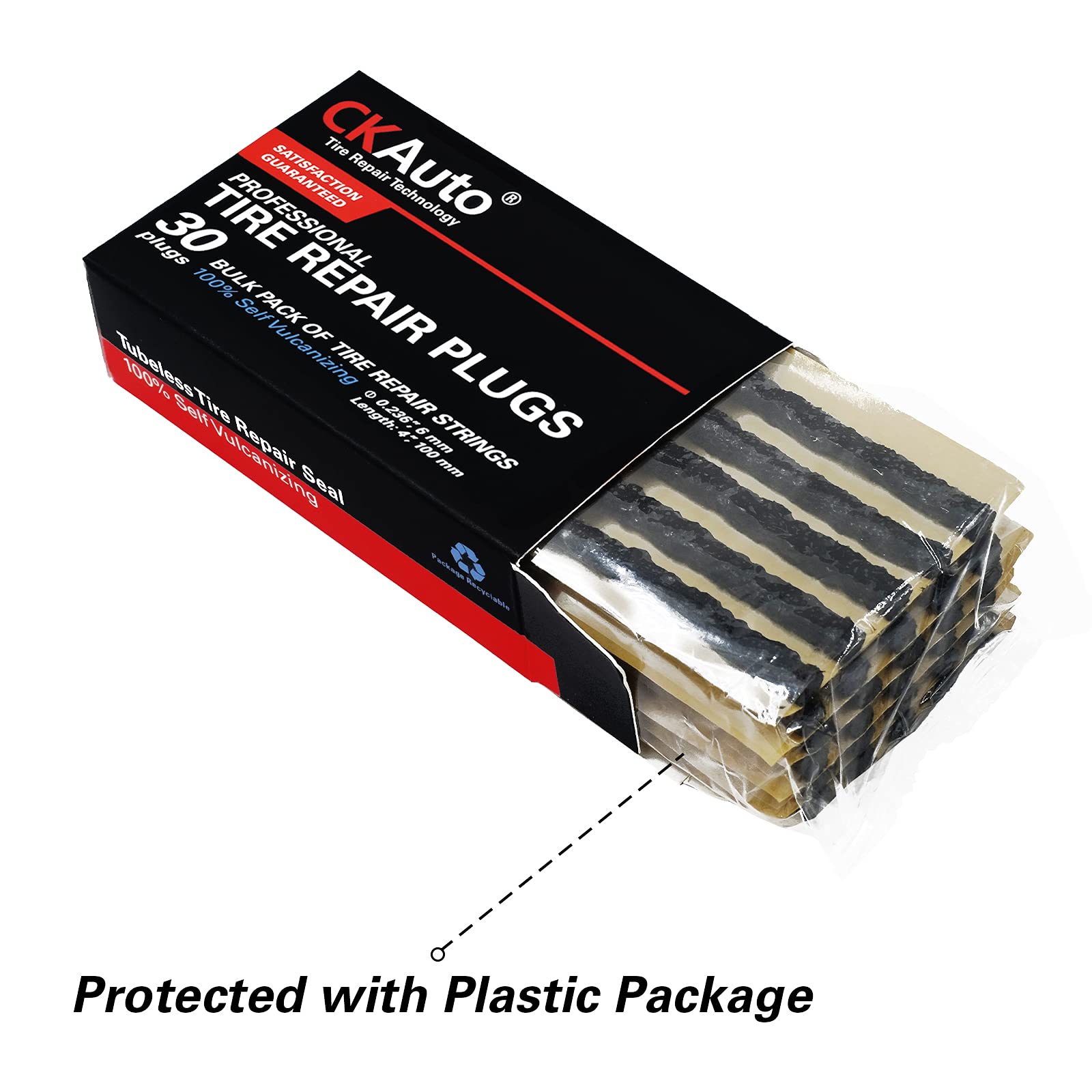 CKAuto Tire Repair Strings, Automotive Tool Tire Repair Plugs for Tubeless Off-Road Tires Car, Bike, ATV, UTV, Wheelbarrow, Mower