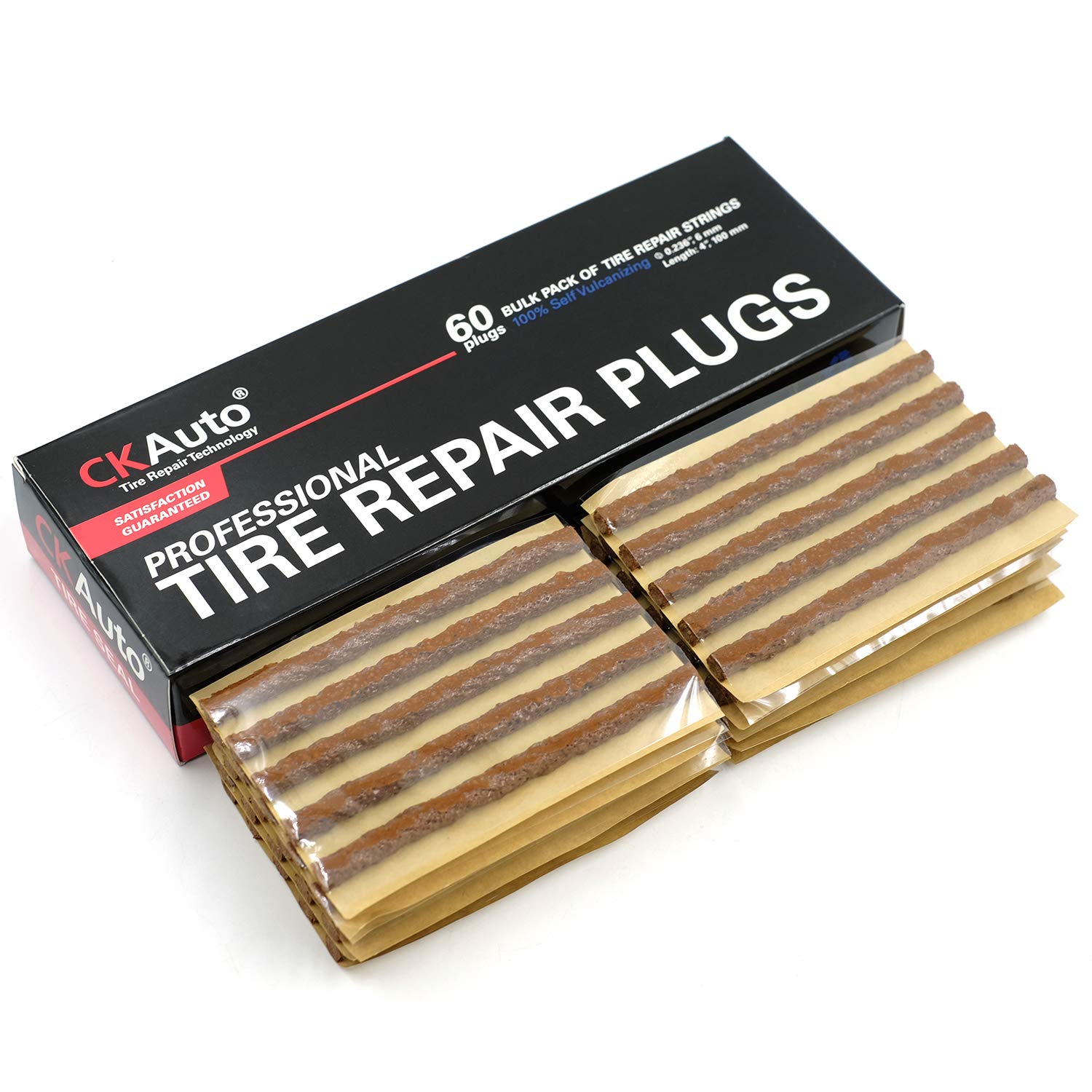 CKAuto Tire Repair Strings, Automotive Tool Tire Repair Plugs for Tubeless Off-Road Tires Car, Bike, ATV, UTV, Wheelbarrow, Mower