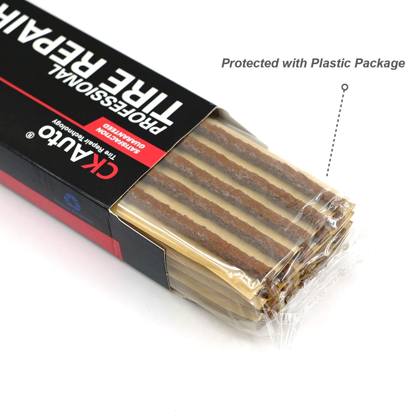 CKAuto Tire Repair Strings, Automotive Tool Tire Repair Plugs for Tubeless Off-Road Tires Car, Bike, ATV, UTV, Wheelbarrow, Mower