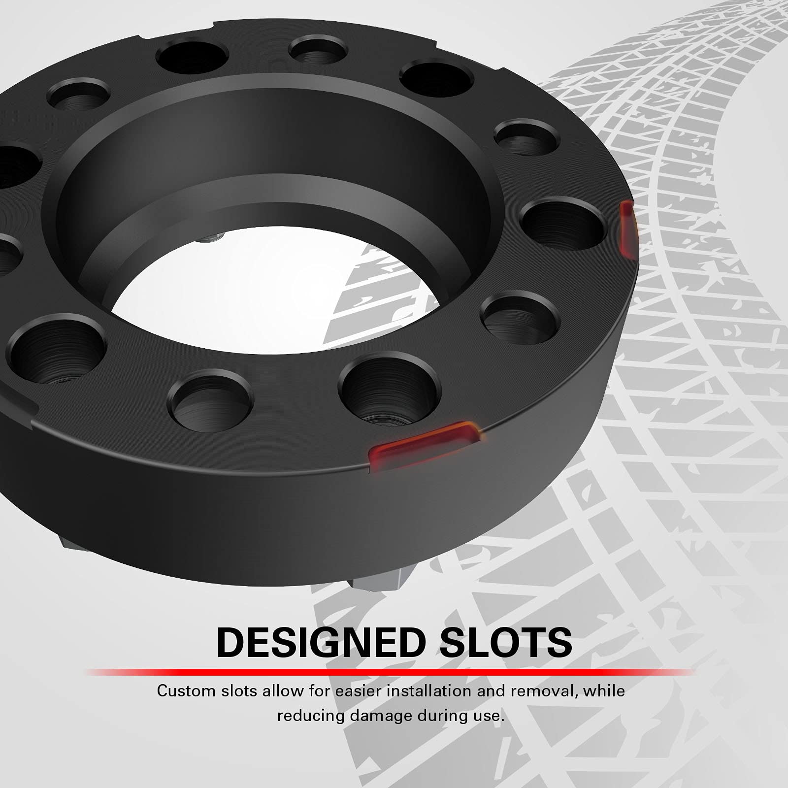 CKAuto 6x5.5 Hub Centric Wheel Spacers,  6x139.7mm Wheel Spacers, 106.1mm Center Bore with M12x1.5 Studs