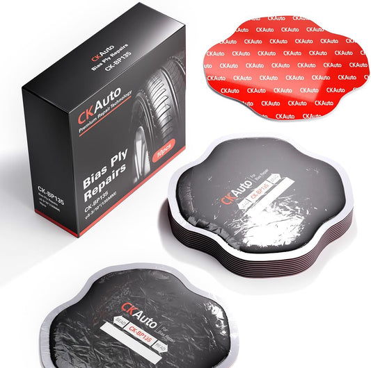 CKAuto Bias Tire Repair Patch Kit Heavy Duty, Tire Plug Repair Kit Flat for Trucks Bus Agricultural Vehicles Trailer Tractor, Dia 5-3/10"/135MM 10Pcs