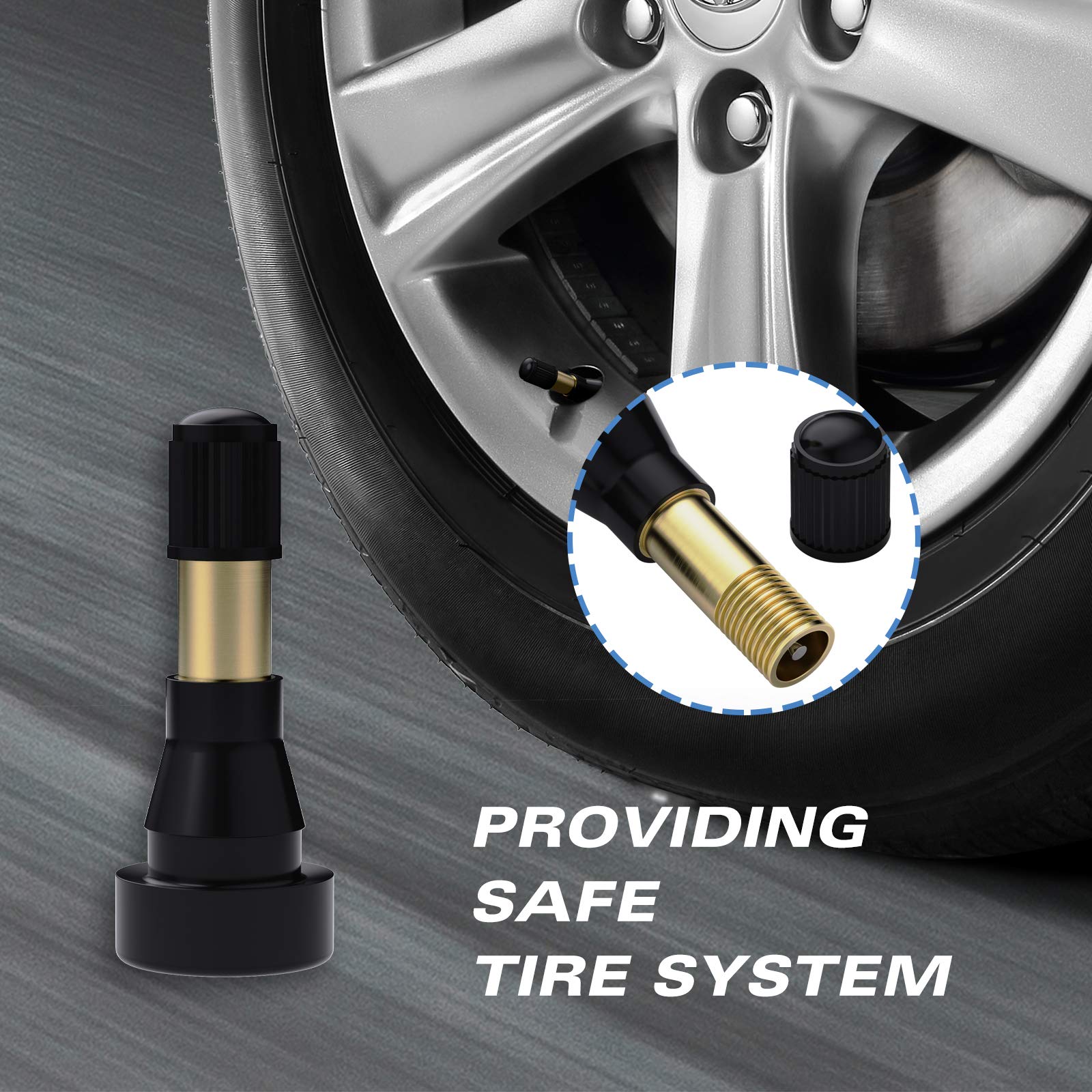 CKAuto TR600HP High Pressure Brass Rubber Snap-in Tire Valve Stem (50pcs/Bag)